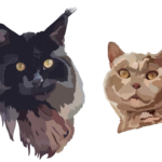 Dessin, numérique, chats, animal de compagnie
