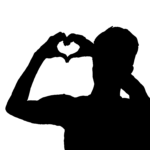 Silhouette, personne, cœur