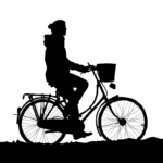 Silhouette, femme, homme, personne, vélo