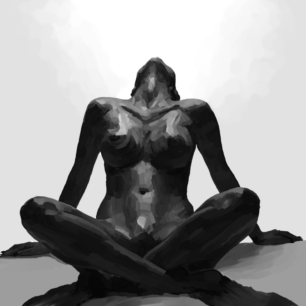 Dessin, Digital, Nu, Femme, Noir et blanc
