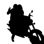 Dessin, numérique, Femmes, Moto, silhouette